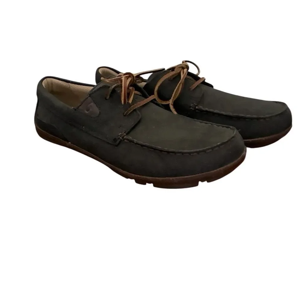 Olukai Black Leather Loafers Men’s Size 8.5